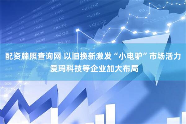 配资牌照查询网 以旧换新激发“小电驴”市场活力 爱玛科技等企业加大布局