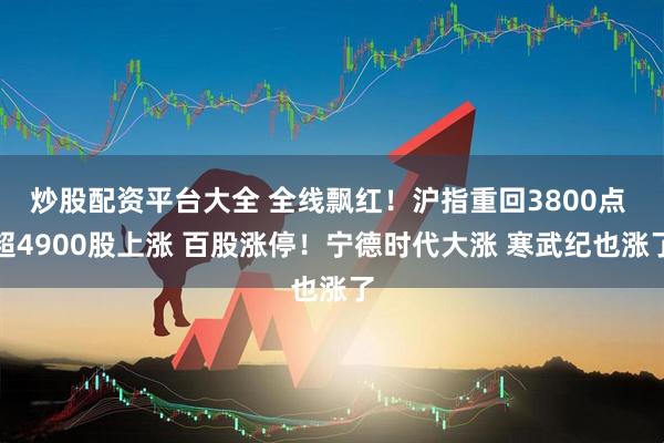 炒股配资平台大全 全线飘红！沪指重回3800点 超4900股上涨 百股涨停！宁德时代大涨 寒武纪也涨了